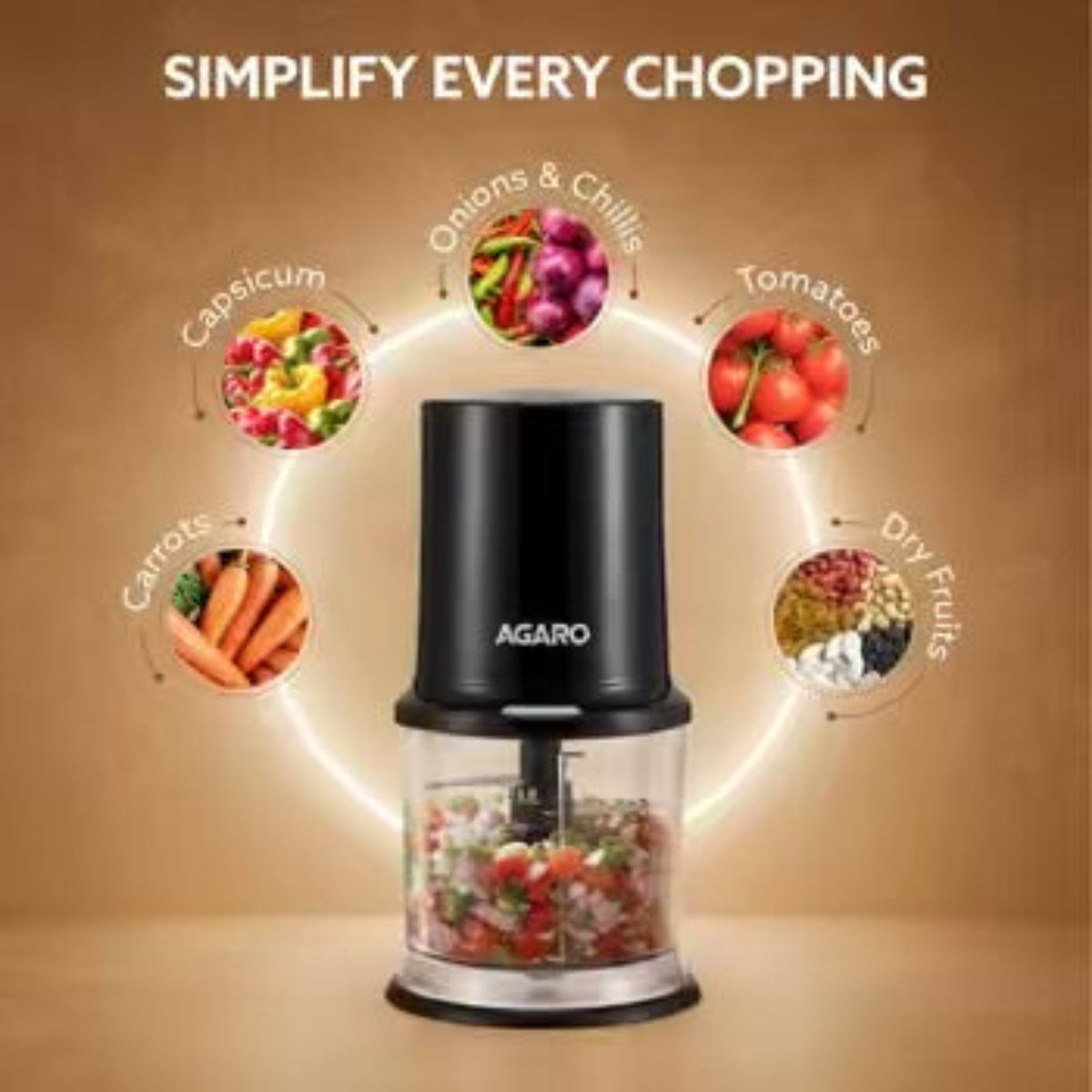 AGARO Elegant Vegetable Chopper 400 Watts