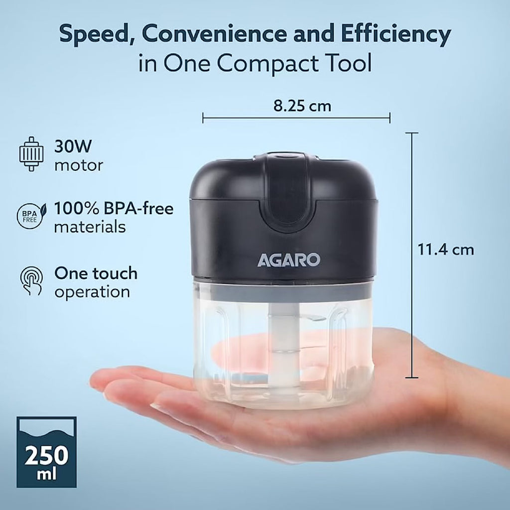 AGARO Elite Rechargeable Mini Electric Chopper