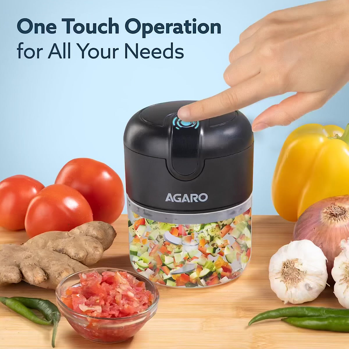 AGARO Elite Rechargeable Mini Electric Chopper