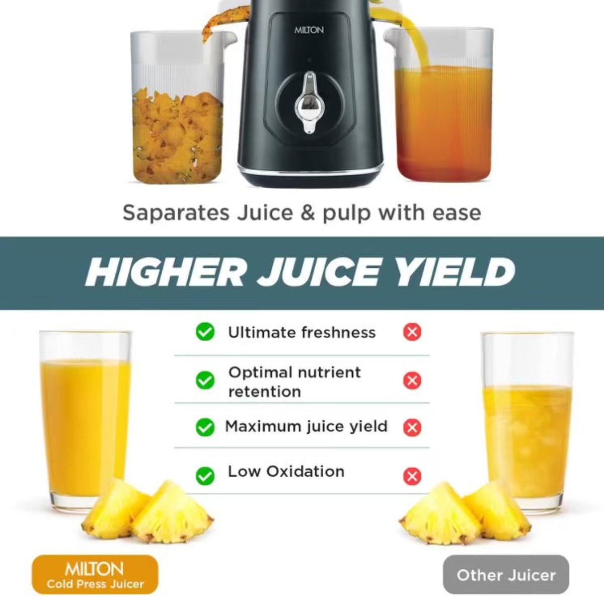 MILTON Fresh Press Slow Juicer 150W-5