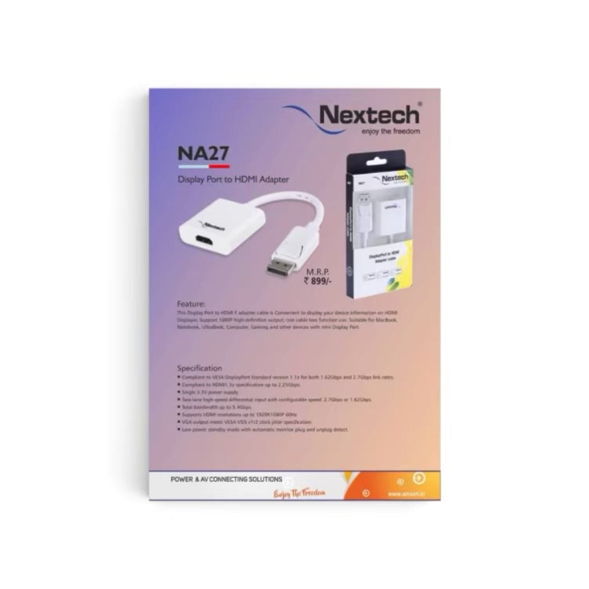 Nextech Display Port M To HDMI F Adapter Cable NA27-3