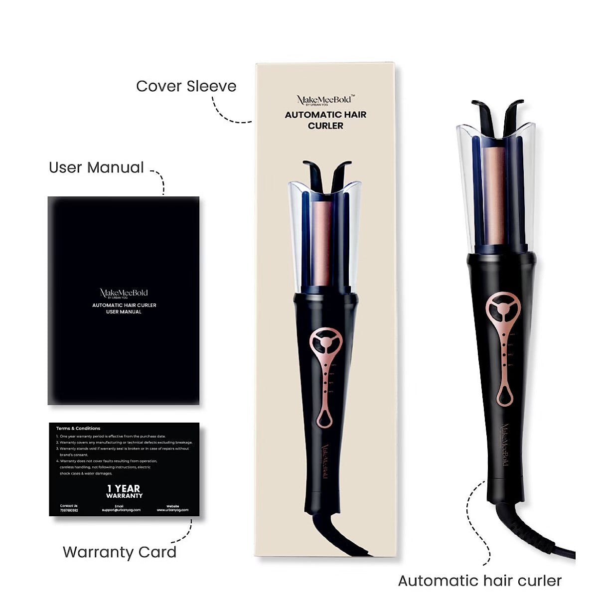 Urban yog MakeMeeBold Automatic Hair Curler Easy Two-Way Curling Iron
