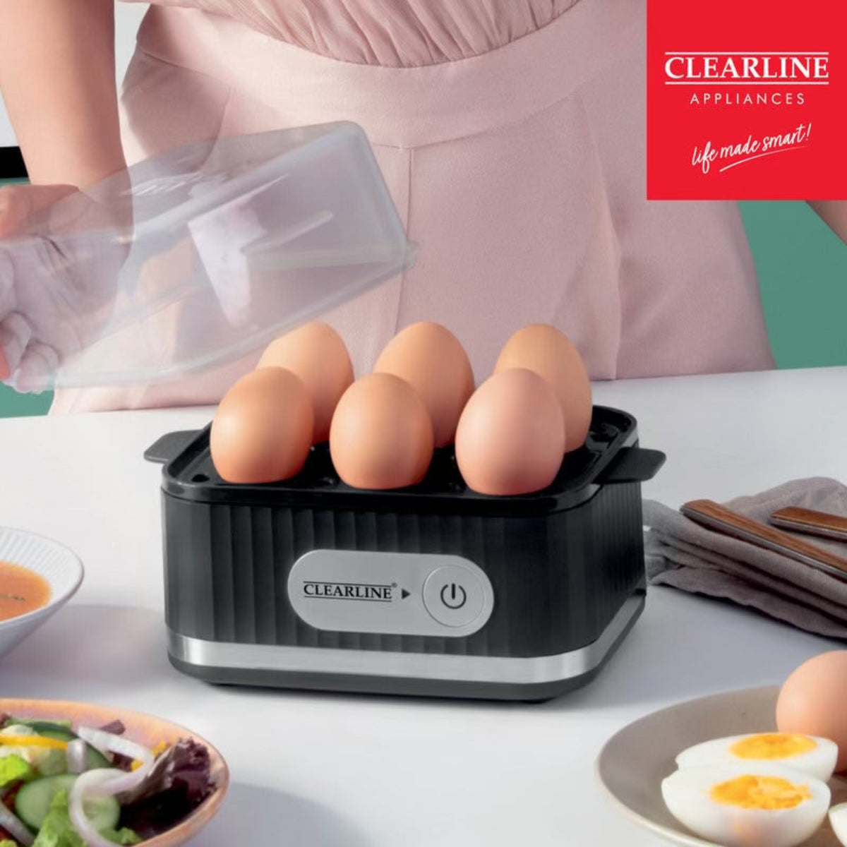 Clearline Egg Boiler with free Egg Poaching Tray EB-01