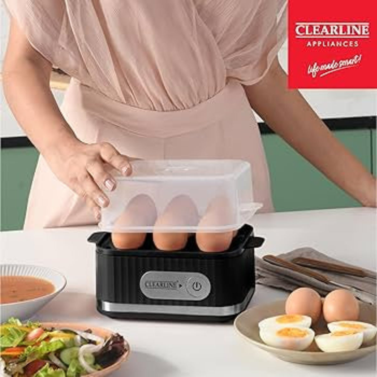 Clearline Egg Boiler with free Egg Poaching Tray EB-01