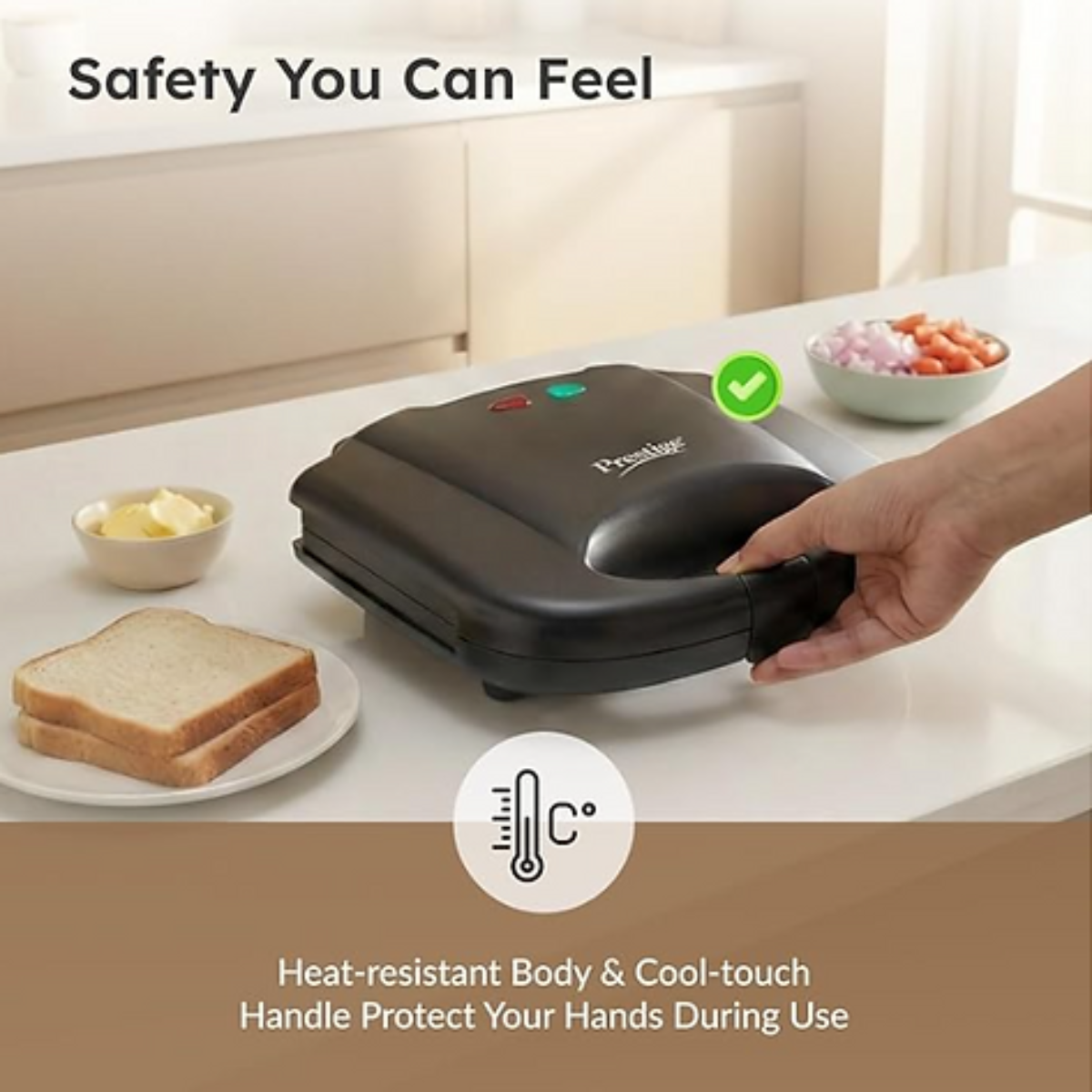 Prestige PGMFB Grill Sandwich Toaster with Fixed Grill Plates 800 Watt